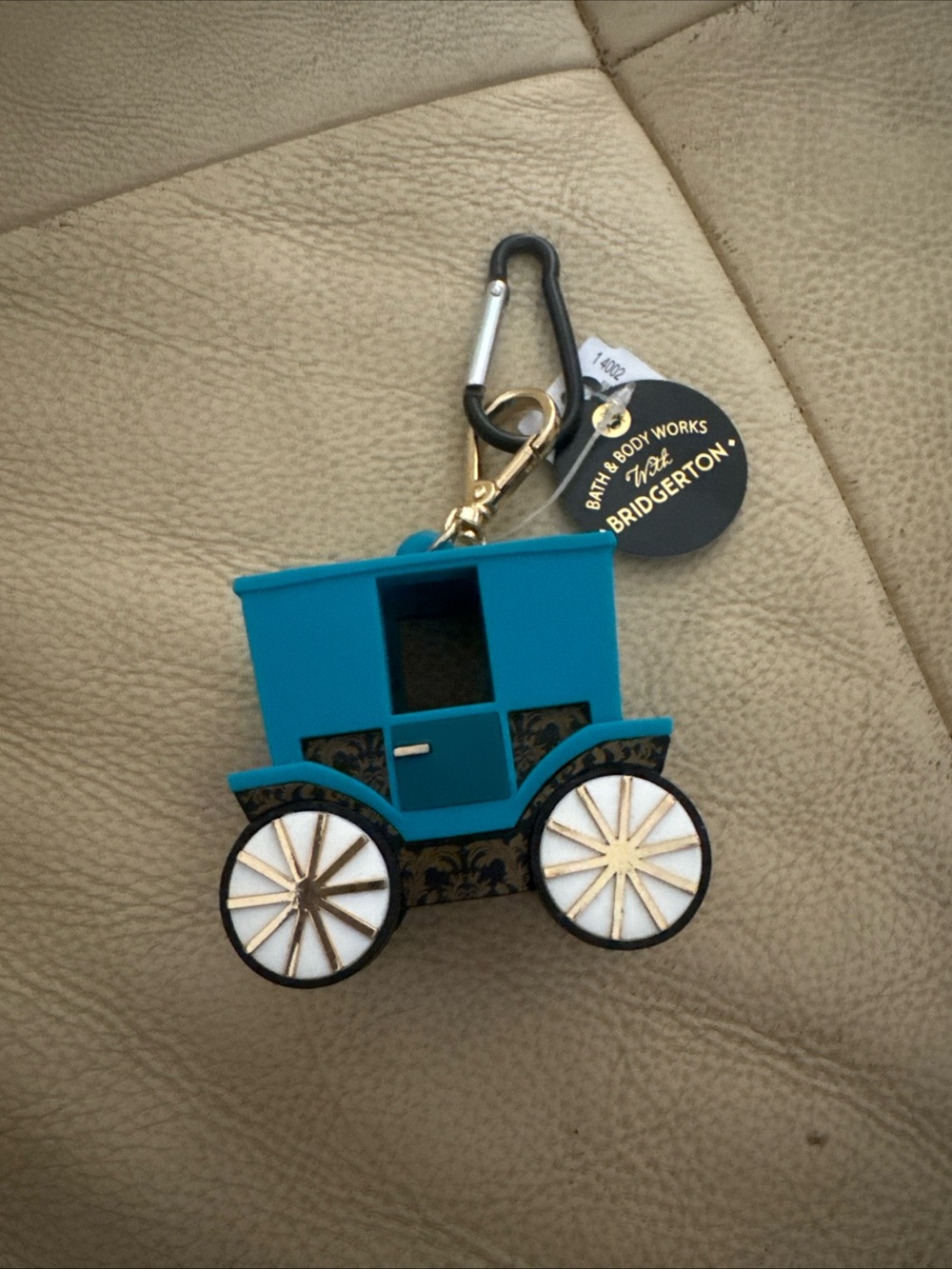 Bath & Body Works Bright Blue Mini Bag Keychain with Gold Hardware